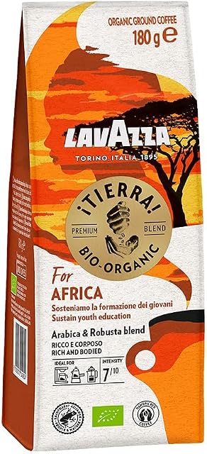 Lavazza Tierra! For Africa Kawa Mielona, Arabica & Robusta, 180 gram