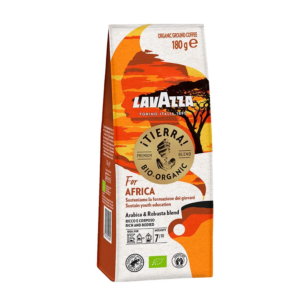 Lavazza Tierra! For Africa Kawa Mielona, Arabica & Robusta, 180 gram