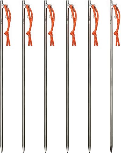 TiTo Titanium Estacas de tienda de campaña ligeras para césped de nieve, resistentes para tienda de campaña para acampar al aire libre, senderismo y