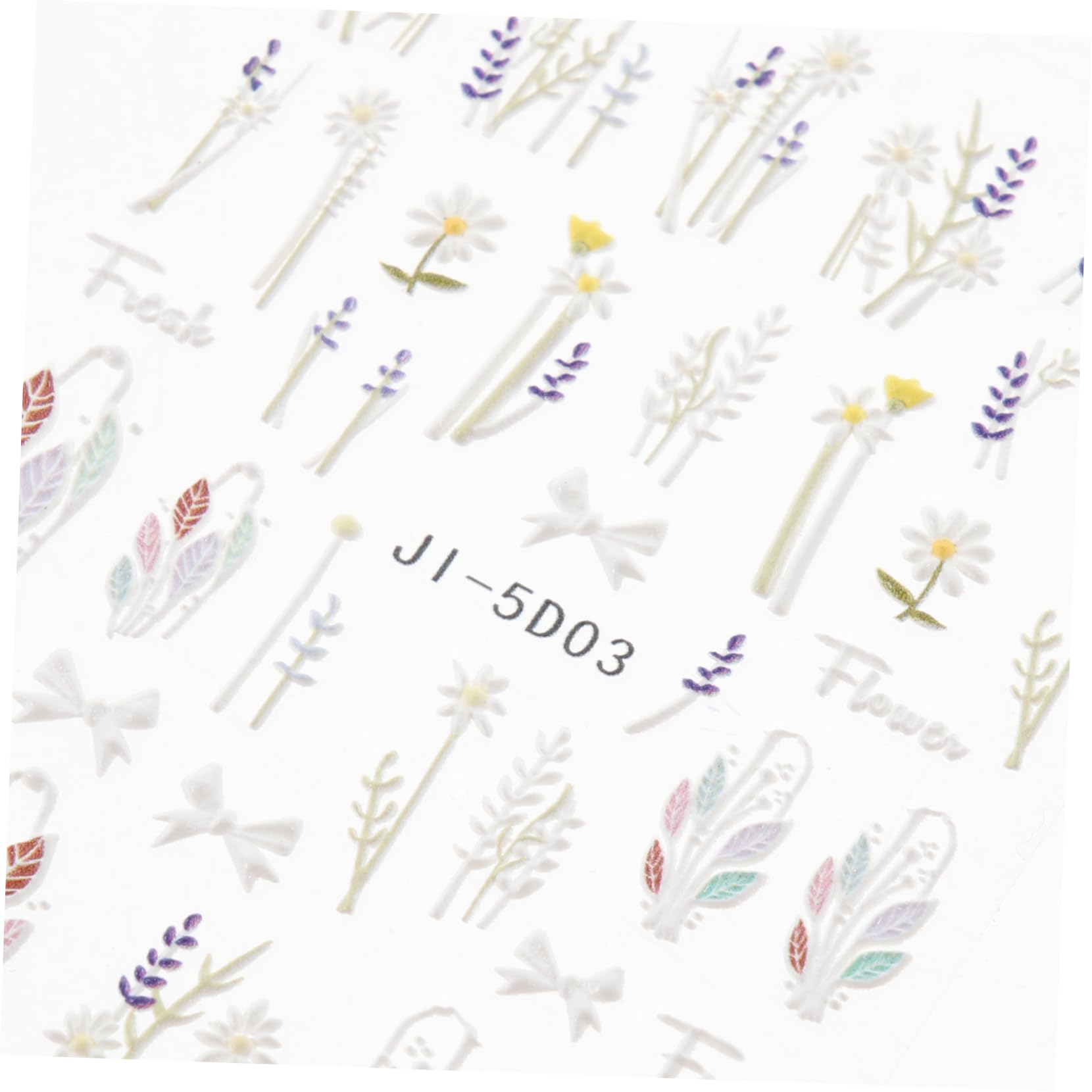 MAGICLULU 15hojas Pegatinas De Uñas Autoadhesivas Flores Embossed Decoración Floral Para Manicura Bodas y Pack Diseño