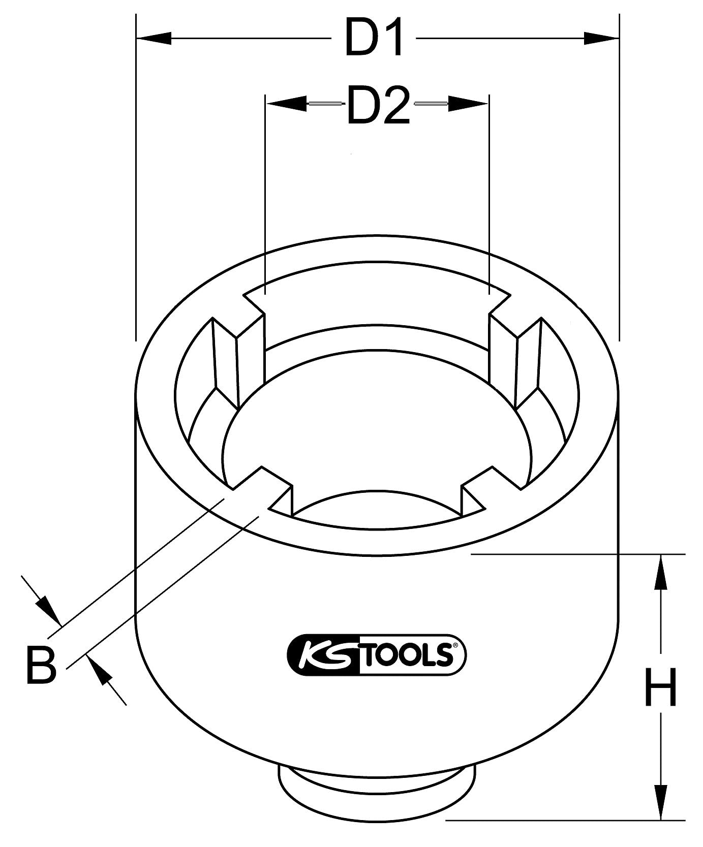 KS Tools 450.5024 Ghiere Km Denti Interni