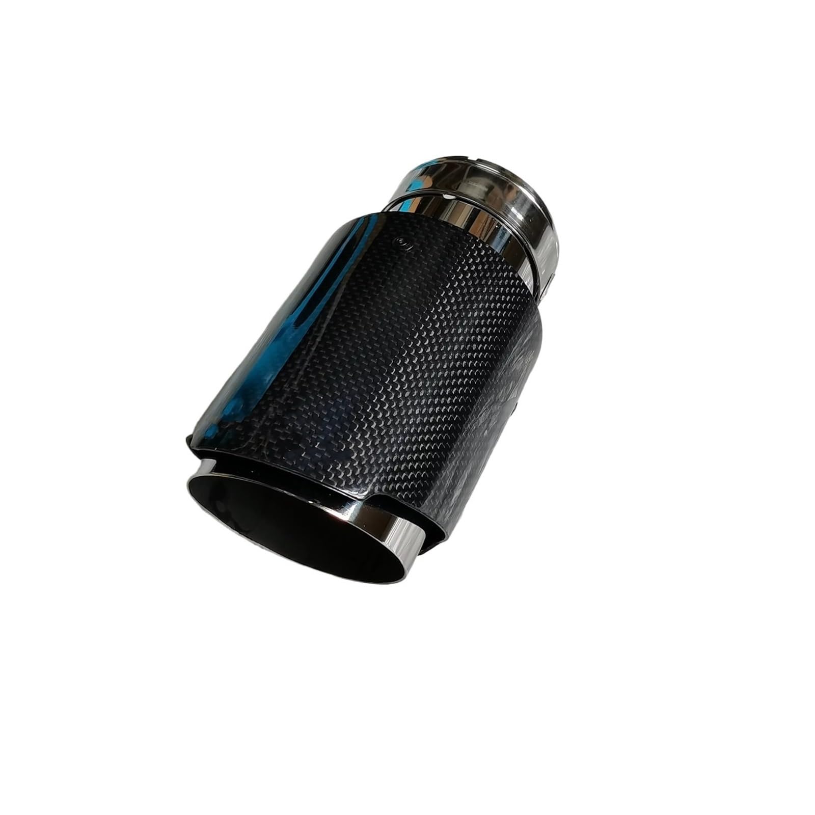 Extremo de Escape Punta Escape Universal Para Coche, Silenciador Acero Inoxidable Fibra Carbono Brillante, 1 Unidad Punta de Tubo de Escape(63mm in-76mm out)