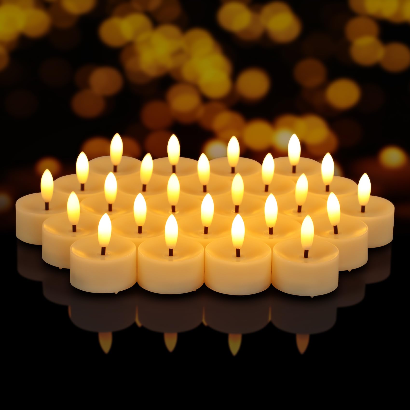 Confezione da 36 lumini a LED senza fiamma, realistici, tremolanti, elettrici, con stoppino 3D, a batteria, per matrimoni, festival, feste, decorazioni per la casa