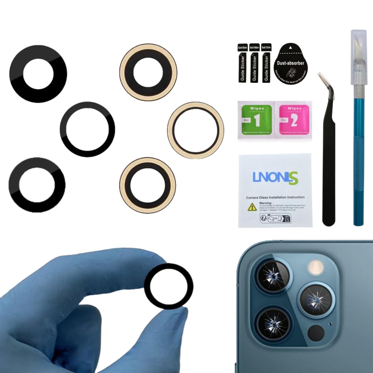 Amazon.com: LNONLS 3pcs Original OEM 12 Pro Max Back Rear Camera