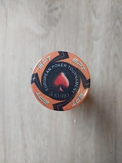EPT Keramik-Replik, Wert 5 Euro, für Poker Cash Spiele, Blisterverpackung mit 25 Chips.