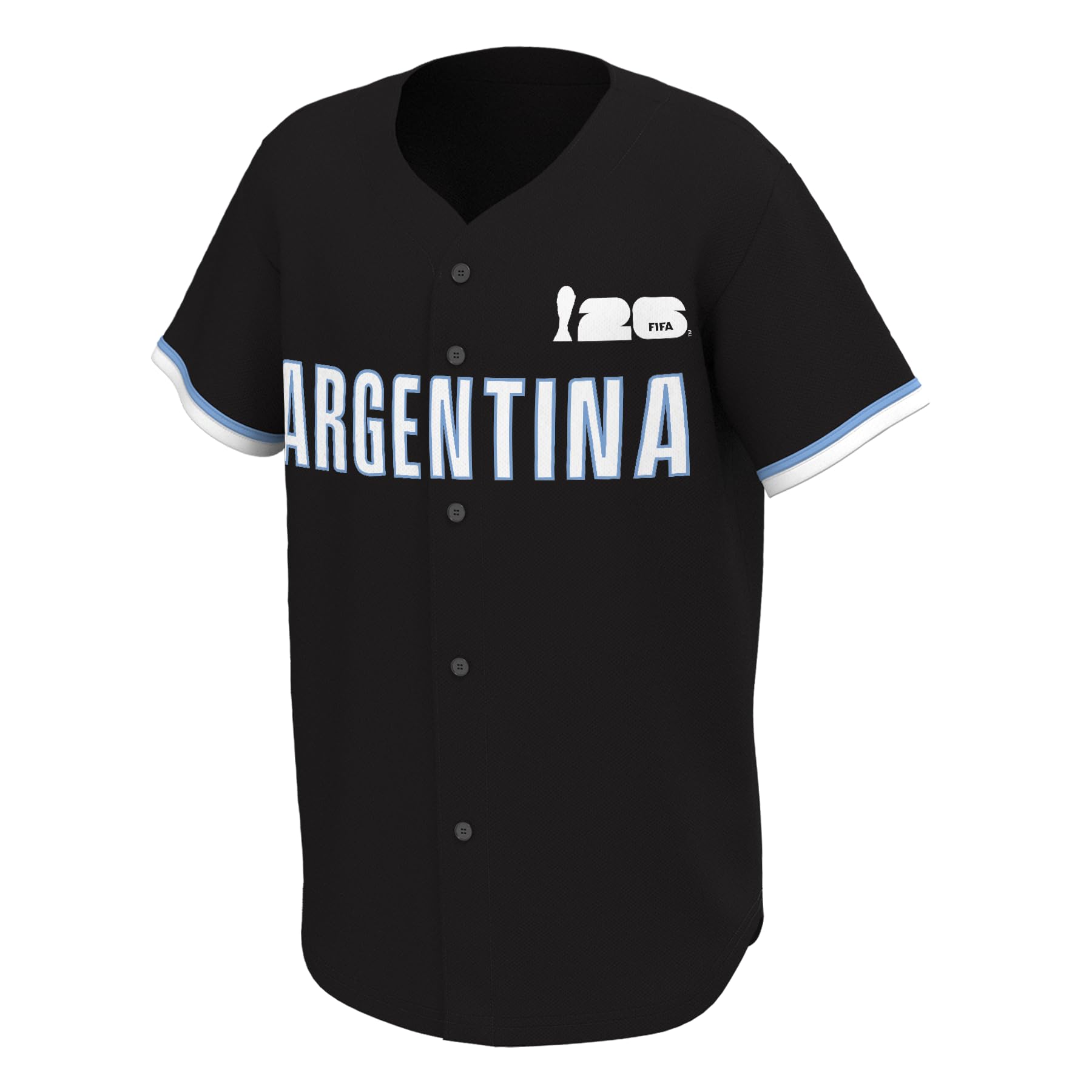 Outerstuff FIFA World Cup 2026 Mens Short Sleeve Button Front Baseball Jersey - 3
