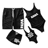 Mommy and Me Swimsuits One Piece Family Matching Swimwear Monokini Bathing Suits Beachwear