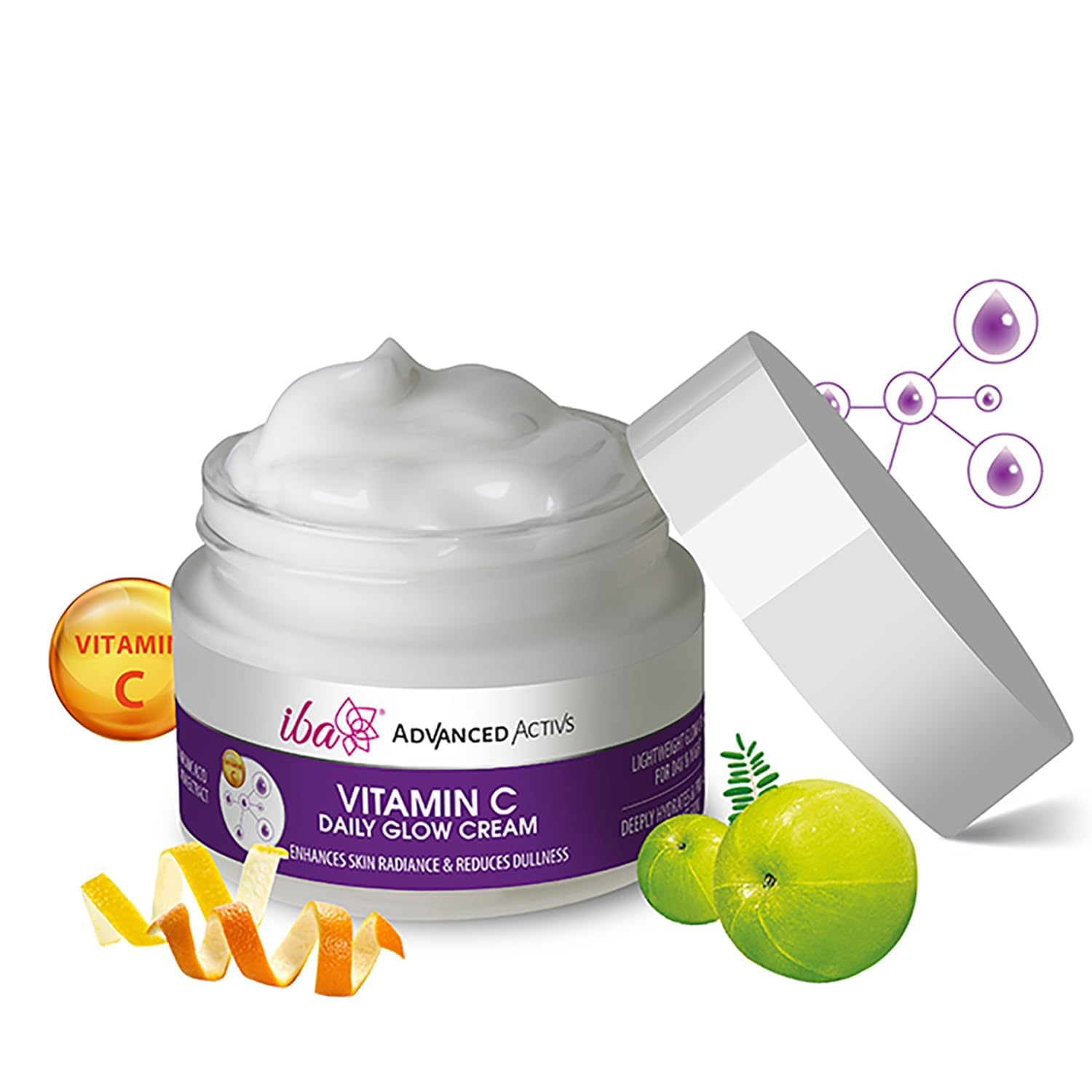 Advanced Activs Vitamin C Daily Glow Cream, 50 g with Hyaluronic Acid for Enhances Skin Radiance and Reduces Dullness