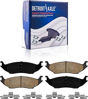 Detroit Axle - Brake Kit for 2013-2018 Ram 1500 Drilled & Slotted Disc Brake Rotors Ceramic Brakes Pads 24pc Wheel Lug Nuts 2014 2015 2016 2017 Front & Rear Replacement