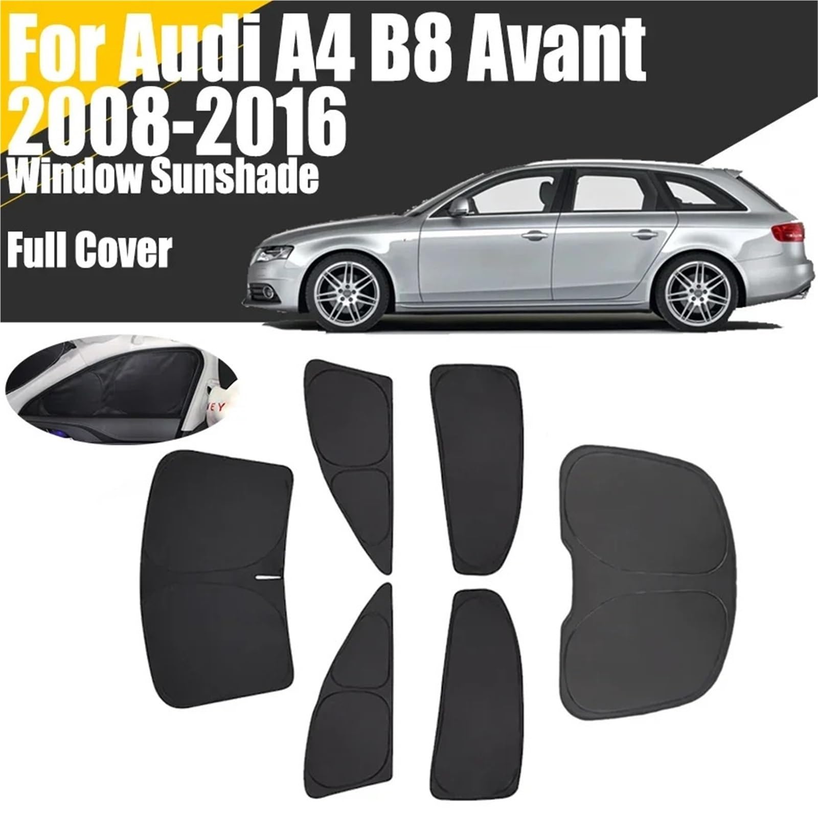Zaslony Dzielace Samochód Pasuje do Audi A4 B8 Avant 2008-2016 Zasłona przeciwsłoneczna z przodu, niestandardowa, pełna osłona okna samochodu(2PCS FRONT)