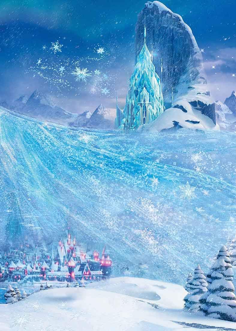 Wееklу Tор Sаlе GESEN Frozen Backdrop for Princess 5x7FT Ice Kingdom Crystal Castle Photo Background Children Kids Birthday Party Decoration Banner Photo Studio Props LSGE1608