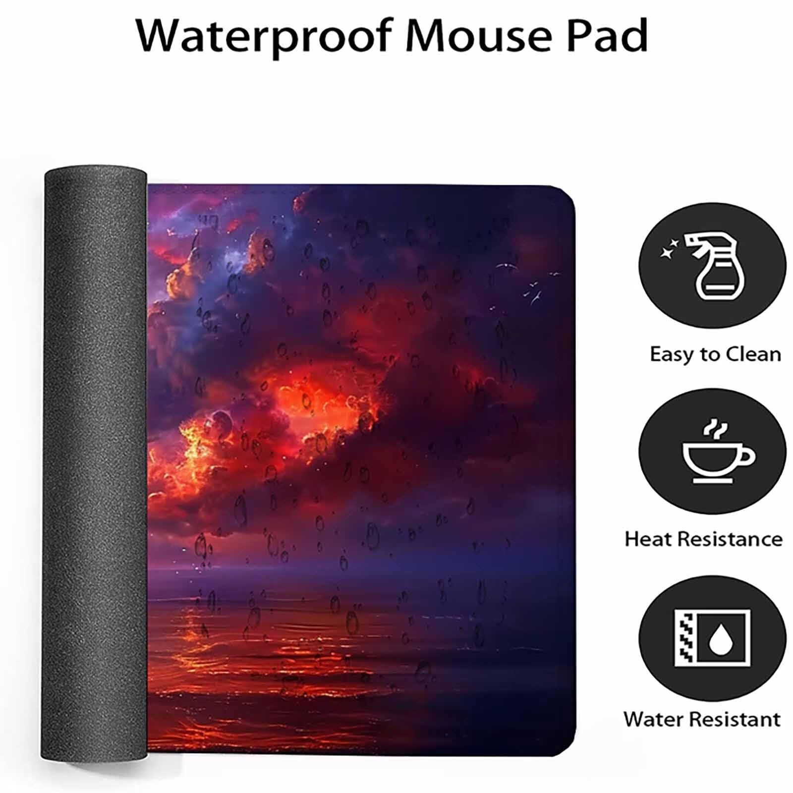 Podkładka pod mysz do łodzi XXL podkładka pod mysz do gier 1200 x 600 mm, wodoodporna podkładka pod mysz czarna podkładka pod mysz z antypoślizgową gumową podstawą i przeszytymi krawędziami do gier