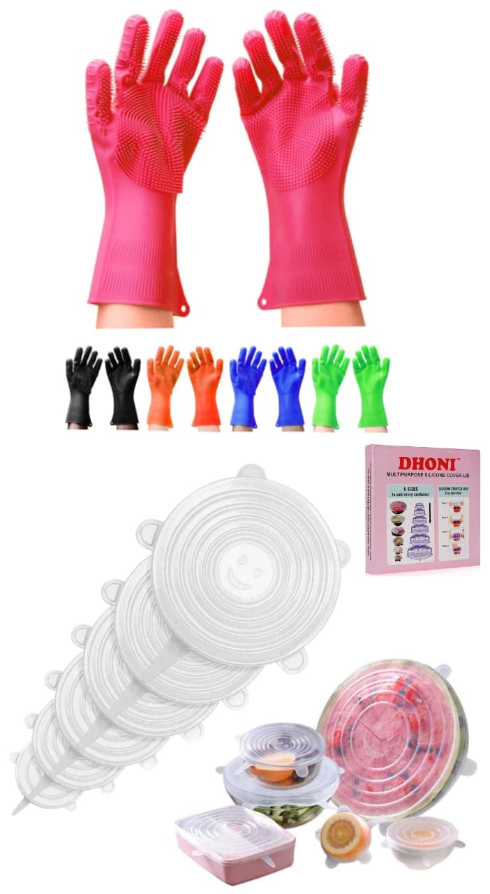 DHONI Multipurpose Cleaning Hand Gloves For Kitchen Dishwashing