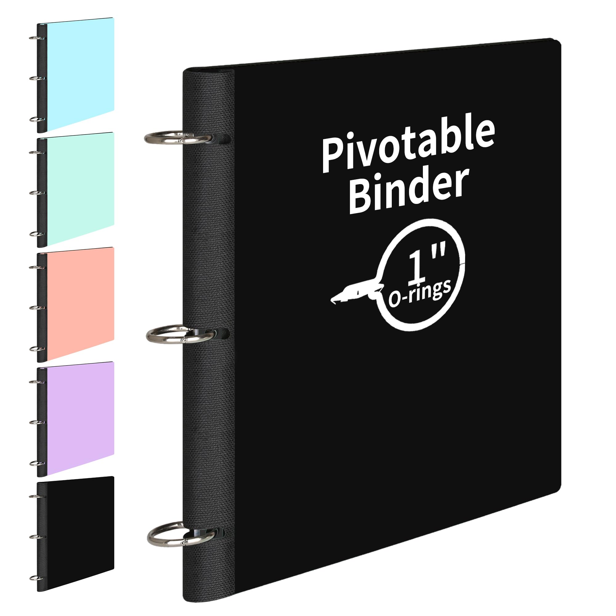 Photo 1 of LETVPVOW 360° Pivotable 1" Round Ring Binder - Black