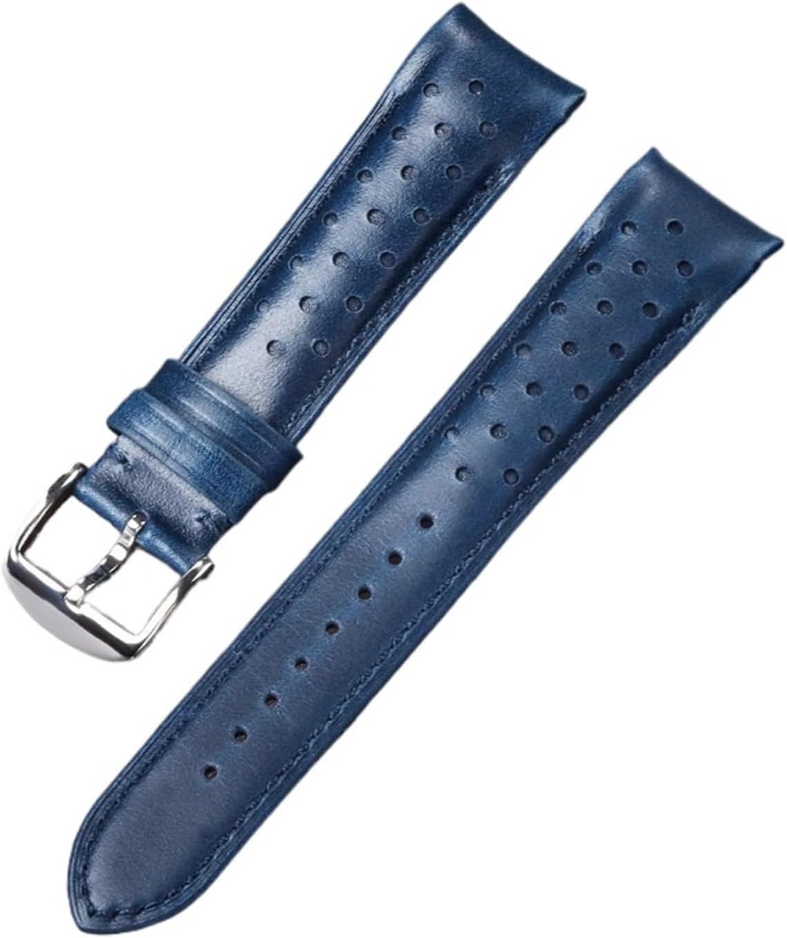 yingyingjia Genuine Leather Watch Band Curved End Strap 20mm 22mm Oil Wax Cowhide Bracelet For Men's Watchband Universal Accessories