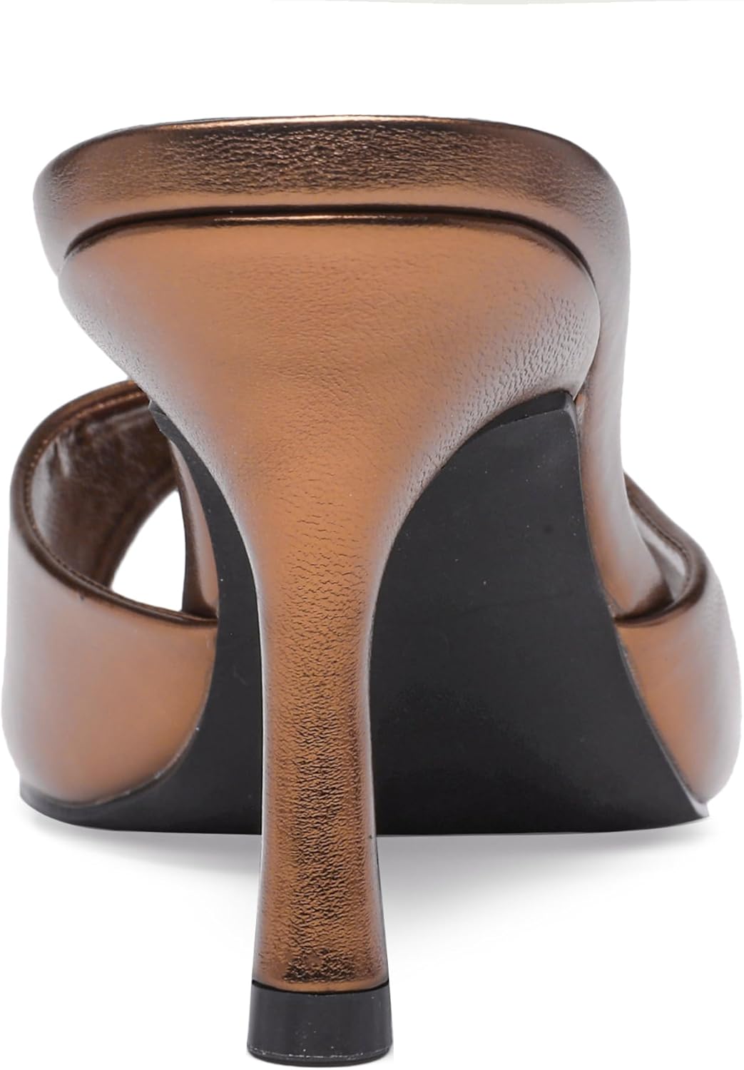 Riekhany High Heel Mules for Women Slip On Open Pointed Toe Classy Patent Leather Stiletto Pumps Formal Slingback Mule Sandals Dress Walking Shoes - Image 6