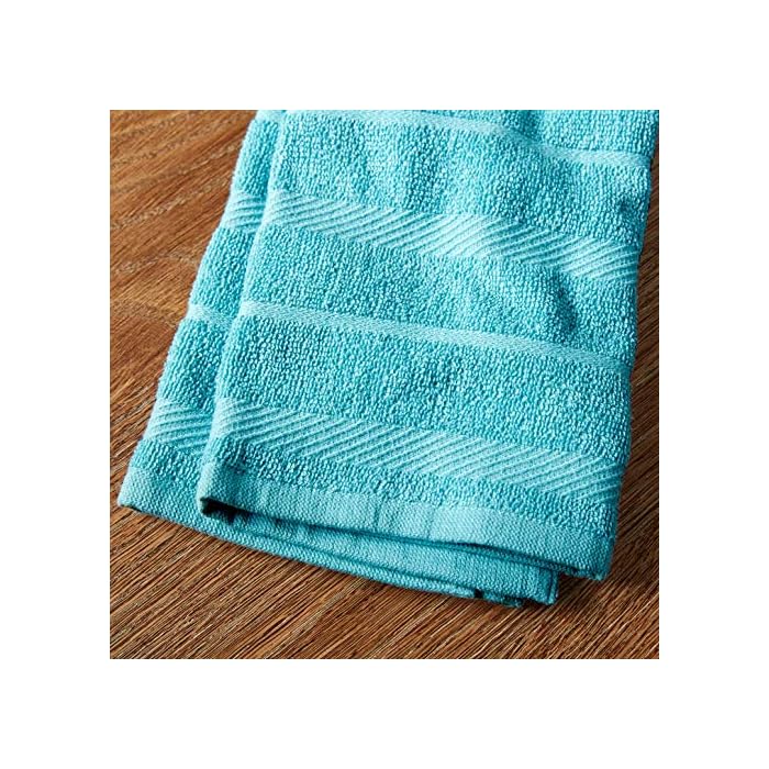 Buy KitchenAid Albany Kitchen Towel Set, Set of 4, Aqua 4 Count 15.69