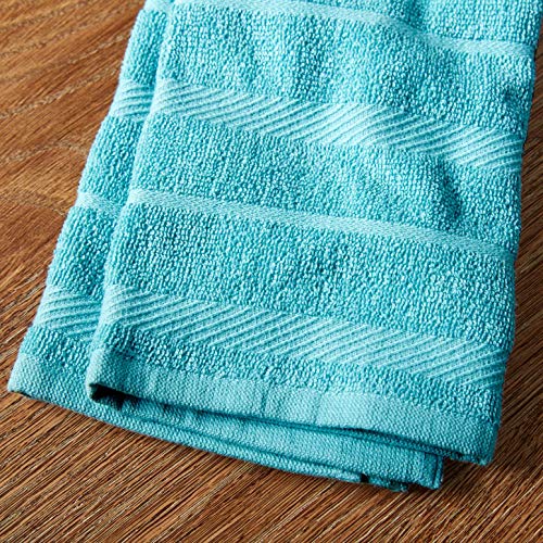 Buy KitchenAid Albany Kitchen Towel Set, Set of 4, Aqua 4 Count 15.69