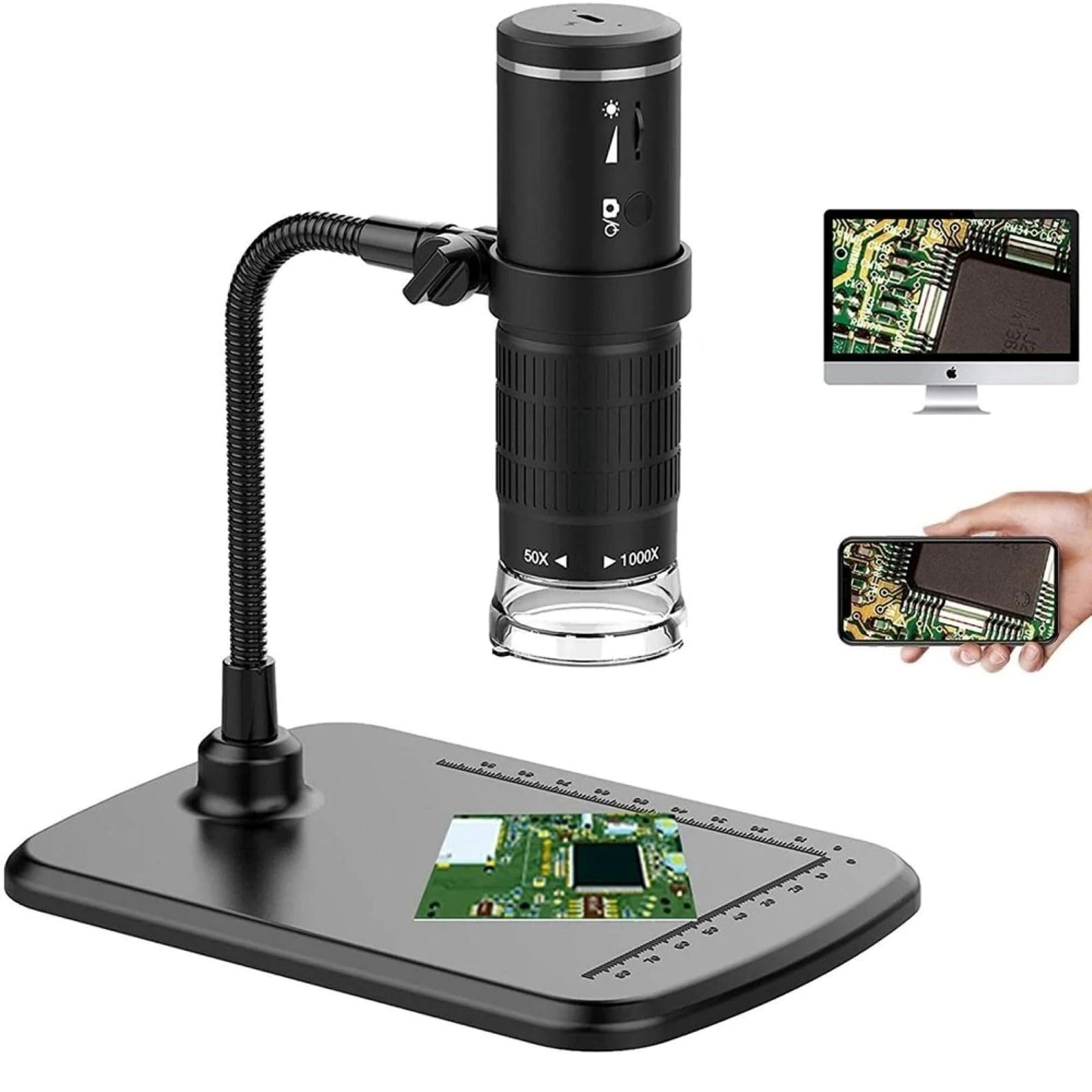 Microscope numérique sans fil résout les problèmes de tremblement avec son support serpent - 8