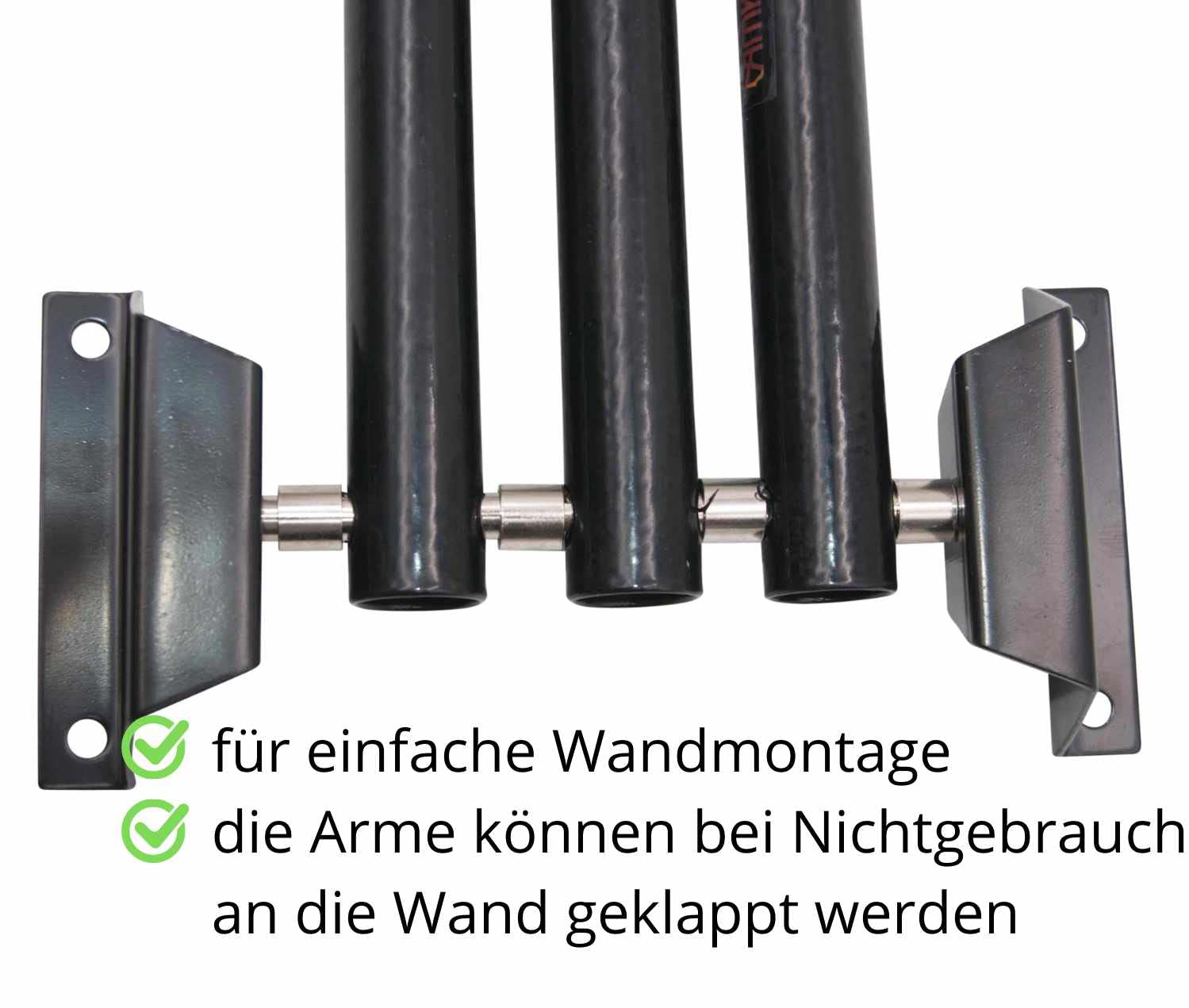 AMKA Deckenhalter zum Klappen 3 armig schwarz Deckenhalterung mit 3 Armen schwenkbar