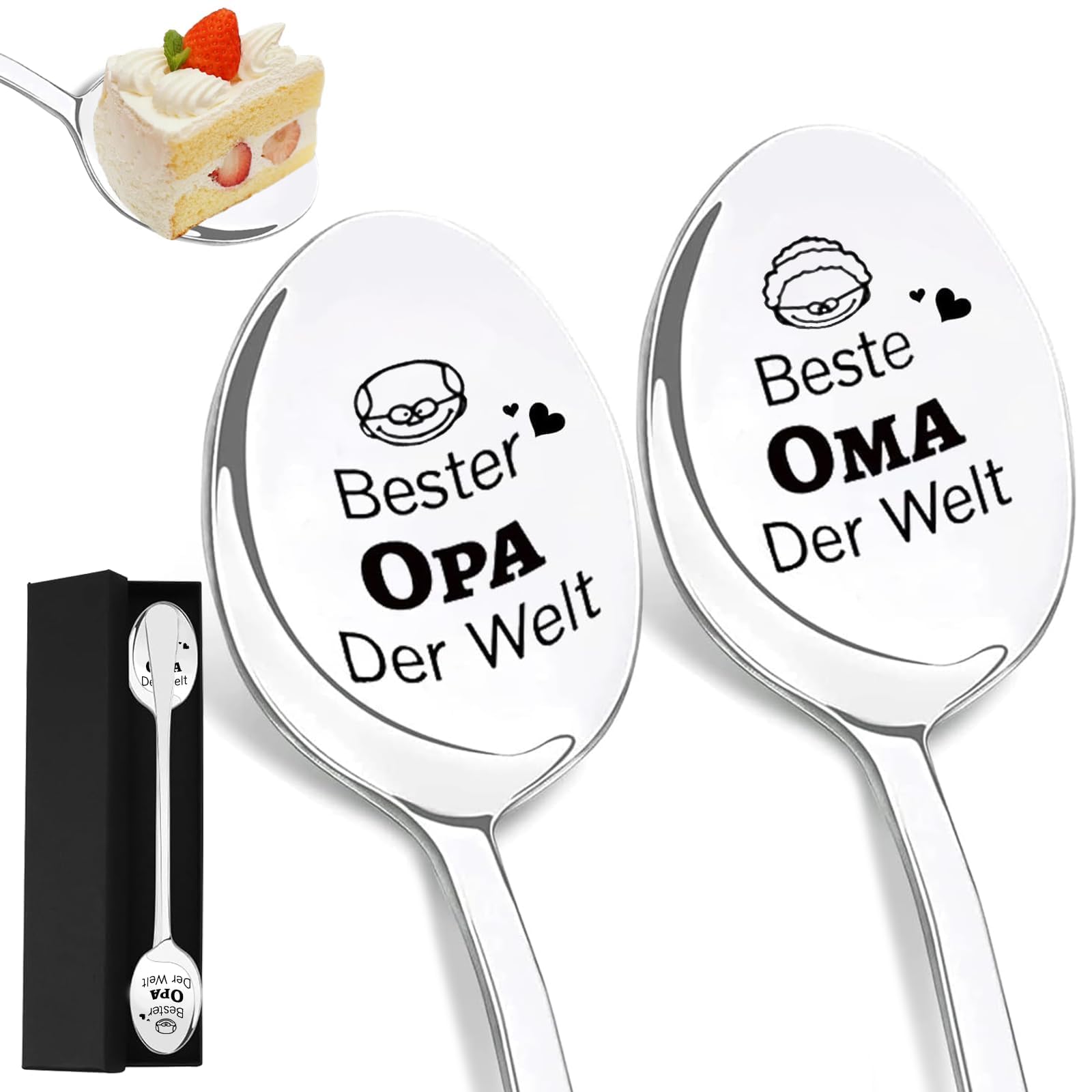 Ryvera 2er Set Personalisierte Kaffeelöffel mit Gravur – "Be