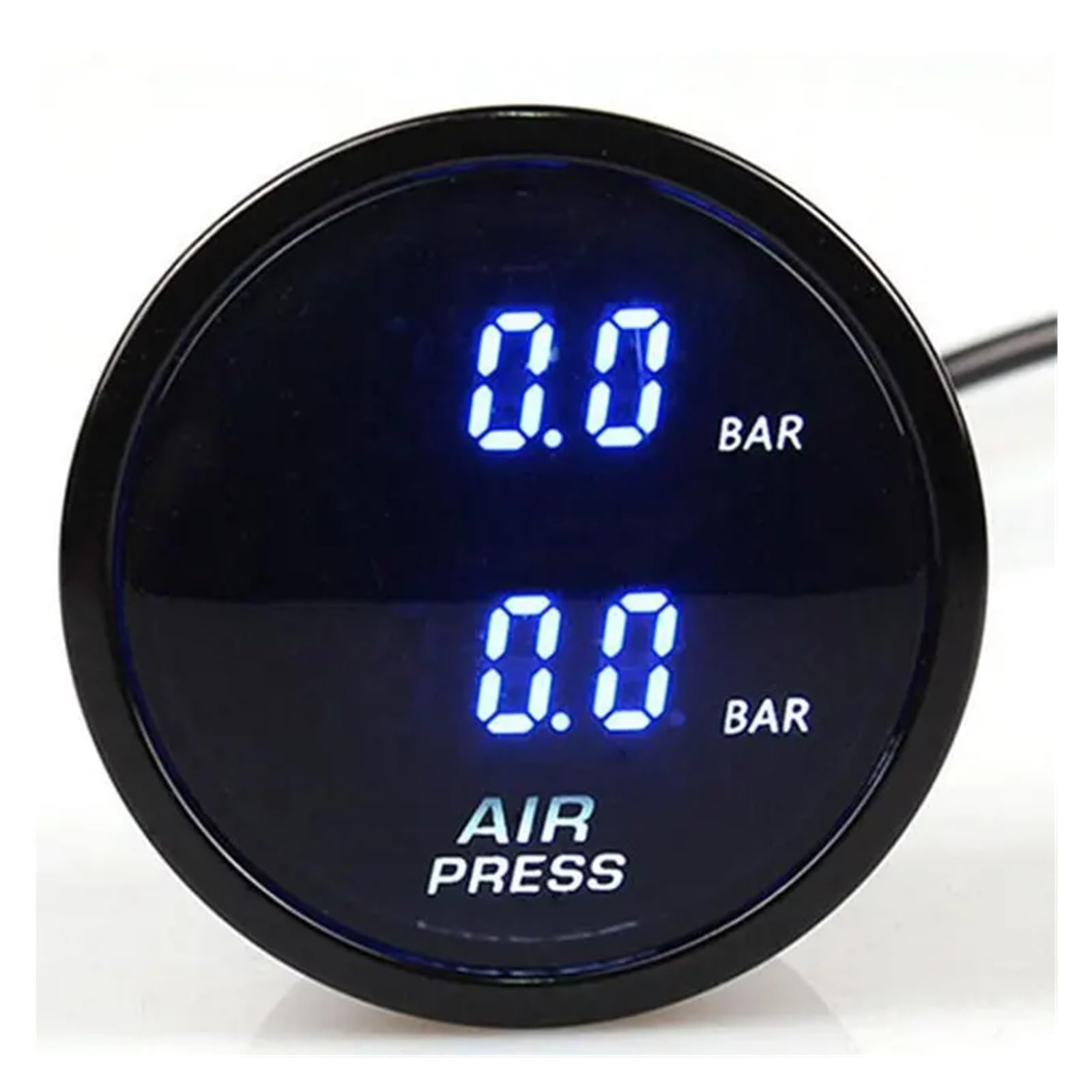 Regolatore di Pressione, Doppio manometro digitale da 52 mm a doppia lettura, sospensione pneumatica PSI a doppia lettura digitale con sensori elettrici a 2 pezzi(Bar Blue)