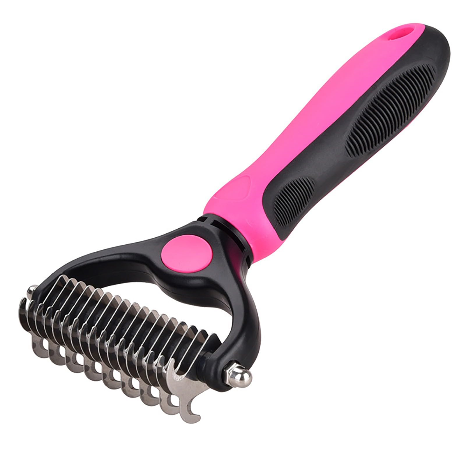 Tick Remover Tools, Dog Brush, Cat Brushs, Dog Grooming Brush, Double Sided Undercoat Rake Pet Brush with 17 Teeth, Deshedding Dog Brush Removes Tangles Knots and Loose Fur (PP)