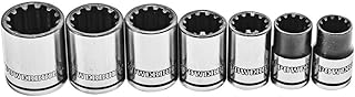 Powerbuilt 3/8-Inch Drive Universal Socket Set, 7 Piece, Fits SAE and Metric, Size Markings - 642054