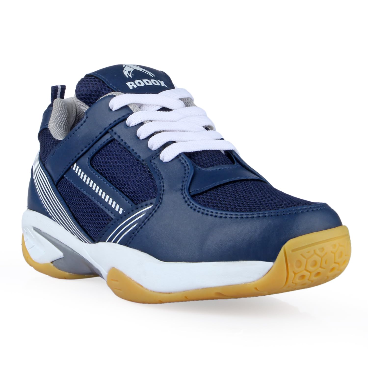 RODOX BD-01 Badminton Shoes for Men/Rubber Sole with Upper Mesh Ideal for Badminton,Squash,Table Tennis,Volleyball |Durable Skin Light| Non-Marking| Hexa Grip |Light Weight (Navy)-image-23