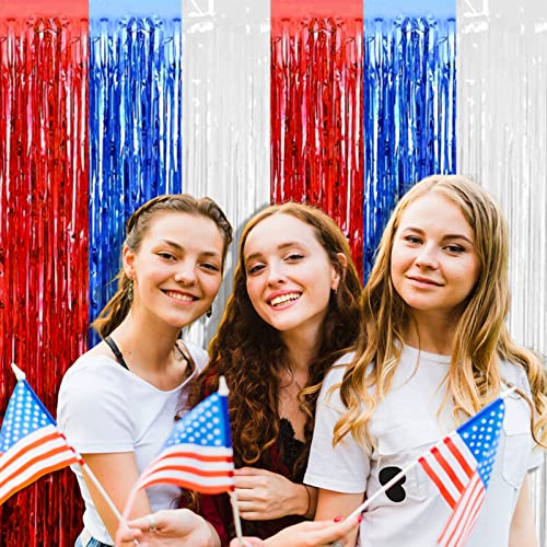 4packredbluewhitefoilfringecurtainbackdrop328ftx656ftmetallictinselfoilfringestreamerscurtainsforphotoboothweddingmardigrasbirthdayindependencedaypartydecoration Urban Country Home Decor 4 pack red blue white foil fringe curtain backdrop 328ft x 656ft metallic tinsel foil fringe streamers curtains for photo booth wedding mardi gras birthday independence day party decoration urban country home decor