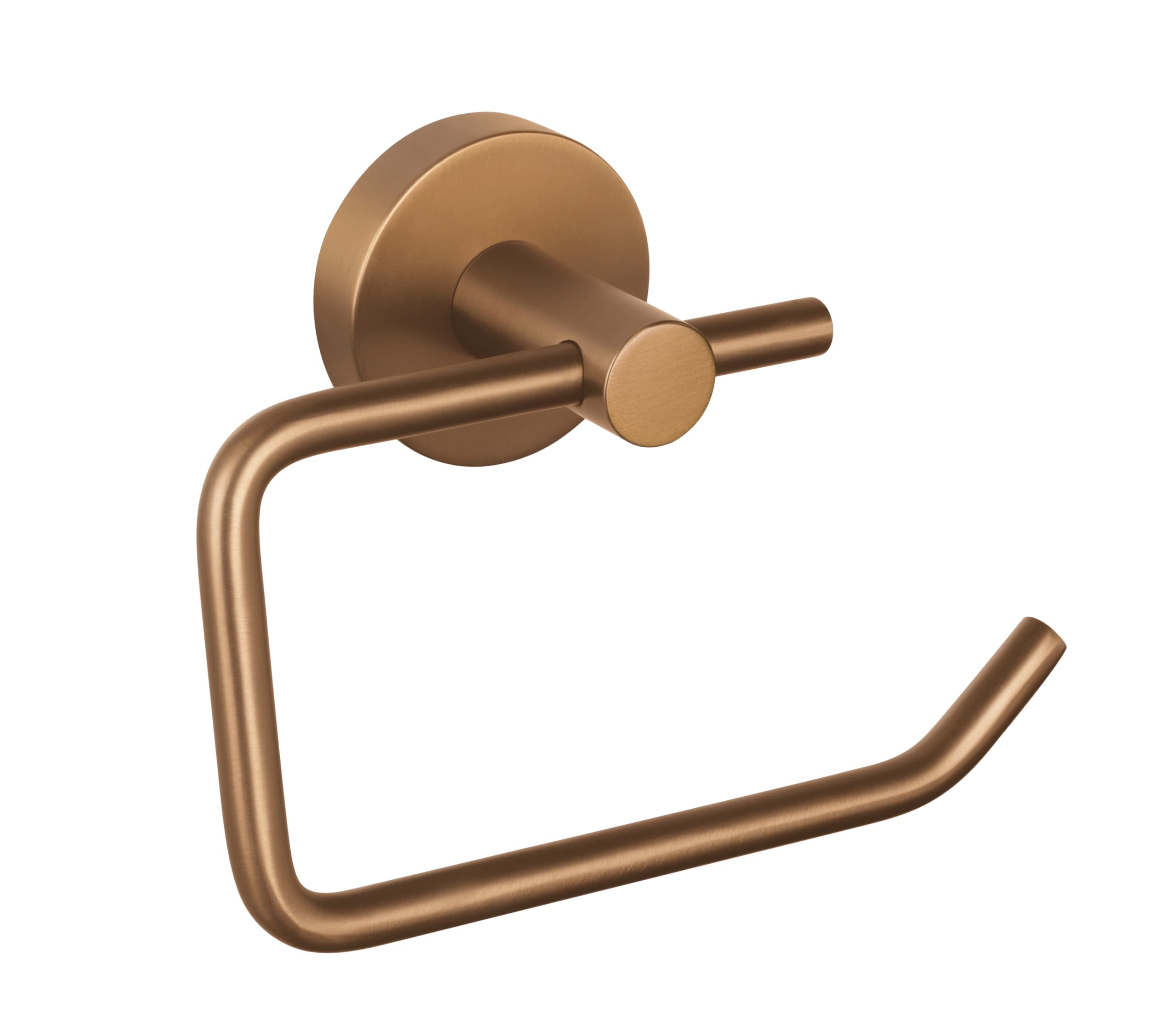 tesa Moon Porte Rouleau Papier Toilette en Bronze Brossé, Dérouleur Autocollant sans Couvercle en Métal, Revêtement PVD