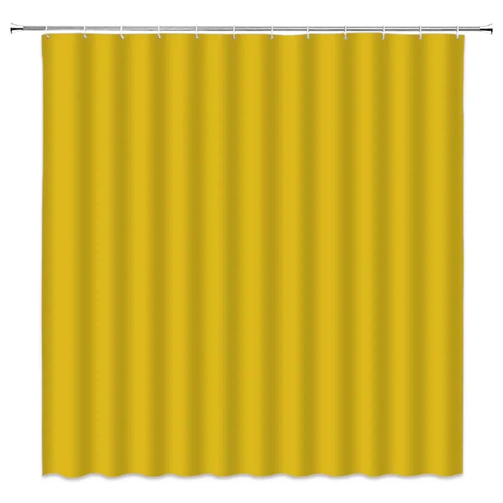 18meng Art Yellow Shower Curtain 200 x 200 cm Waterproof Mould Proof Resistant Polyester Fabric Bathroom Curtain with 12 Hooks Washable Weighted Shower Curtains for Bath Tub Shower Stall