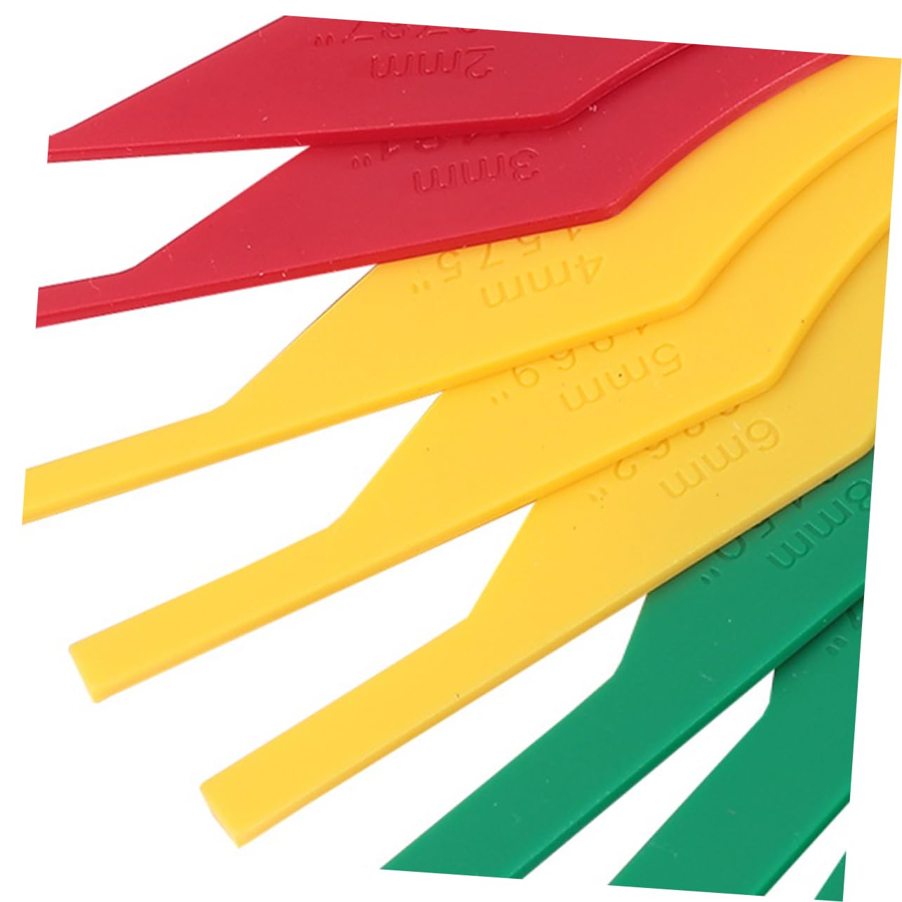 Vaguelly Jauge D'épaisseur Outil de Mesure Facile à Utiliser en Plastique pour Plaquettes de Frein Voiture Kit 4 Pièces Compatible Large pour Diagnostics Automobiles