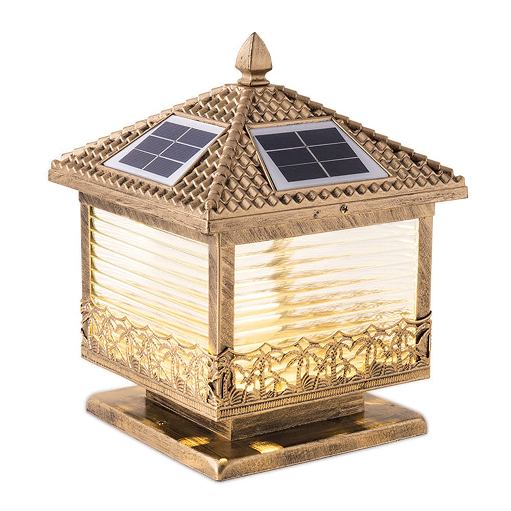 CHENKUI Solarna Lampa Słupkowa W Stylu Chińskim Przemysłowe Oświetlenie Pocztowe Kreatywne Oświetlenie Kolumnowe Z Latarnią W Kształcie Słupa Czujnik Zmierzchu Do Świtu IP54 Wodoodporny Super Jasny