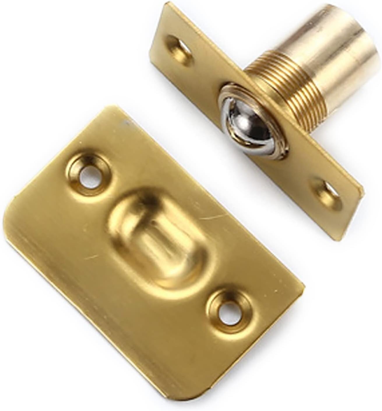 Kugelschnäpper Hardware für französische Türen, verstellbarer Kupfer-Türriegel mit Schließblech, 2 Stück, Drive-In-Design für unsichtbare Speisekammer