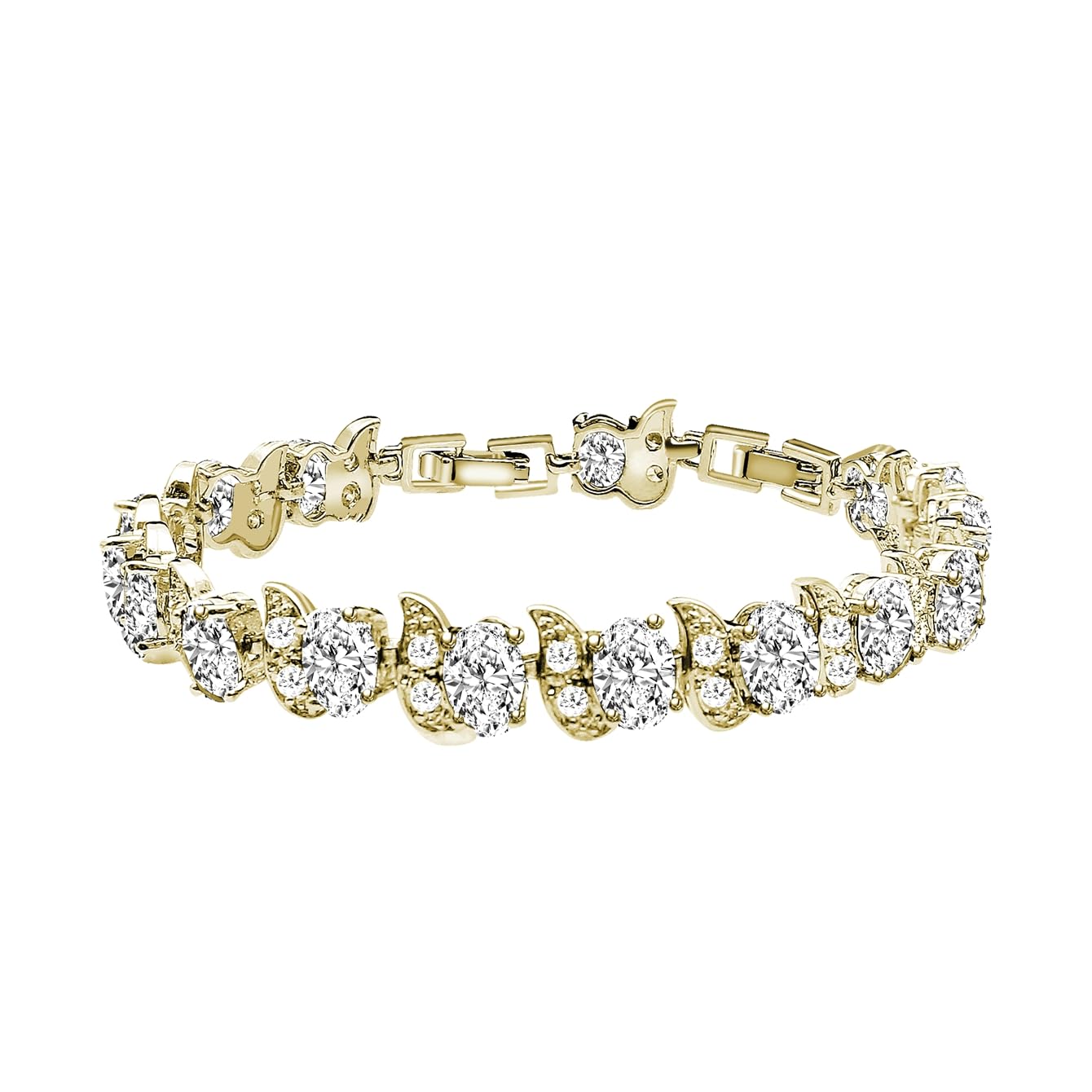 LMXXVJ Fashion Tennis Bracelet Created Emerald White Gold Plated Charm Bracelet Gifts Jewelry for Women