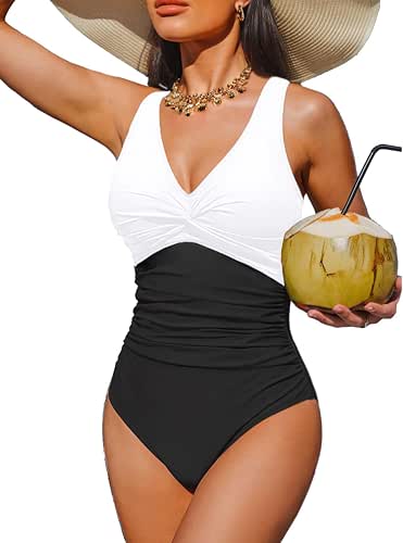 Women's Tummy Control One Piece Swimsuit Push Up Full Coverage