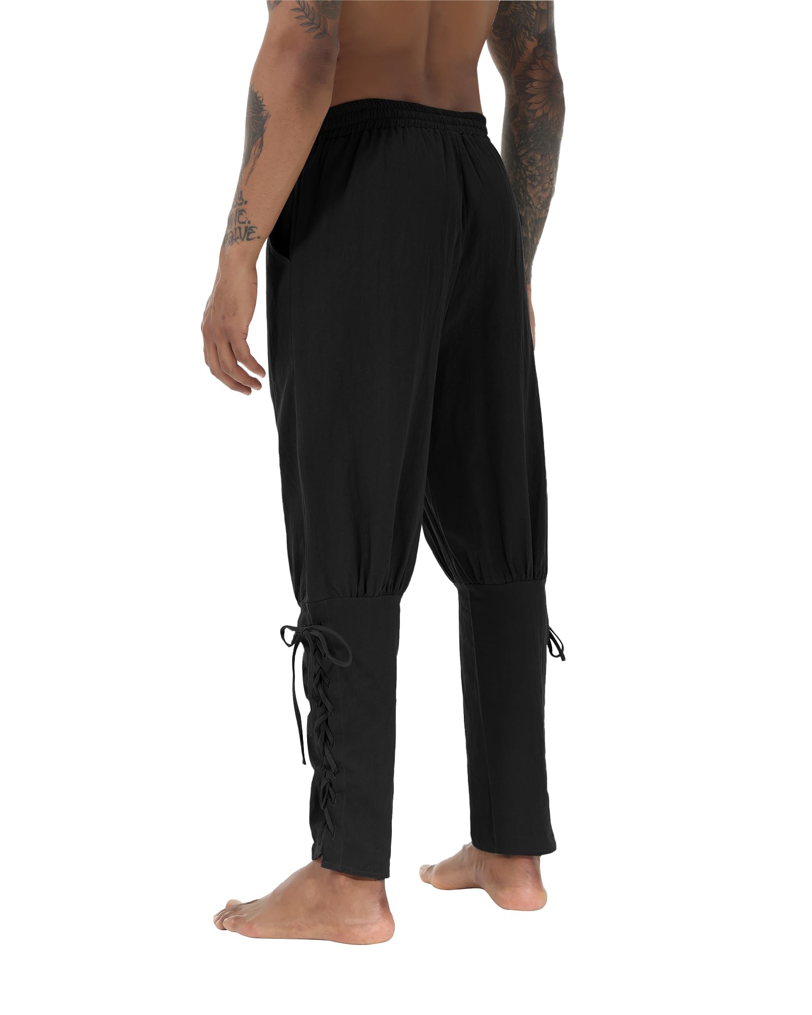 YAOHUOLE Pantalon Medieval Homme Pantalon Gothique Homme Steampunk Men Casual Pants