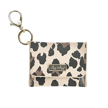 Itzy Ritzy – Itzy Mini Wallet Card Holder & Key Chain Charm; Can Clip to Diaper Bag, Purse, Travel Bag or Keychain; Leopard , 4x1x3.25 Inch (Pack of 1)
