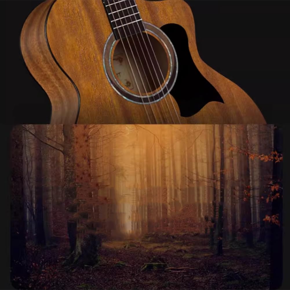 Kit per chitarra acustica per principianti, 101 cm, strumento in legno lucido, per adulti e adolescenti, chitarra a 6 corde con tutti gli accessori