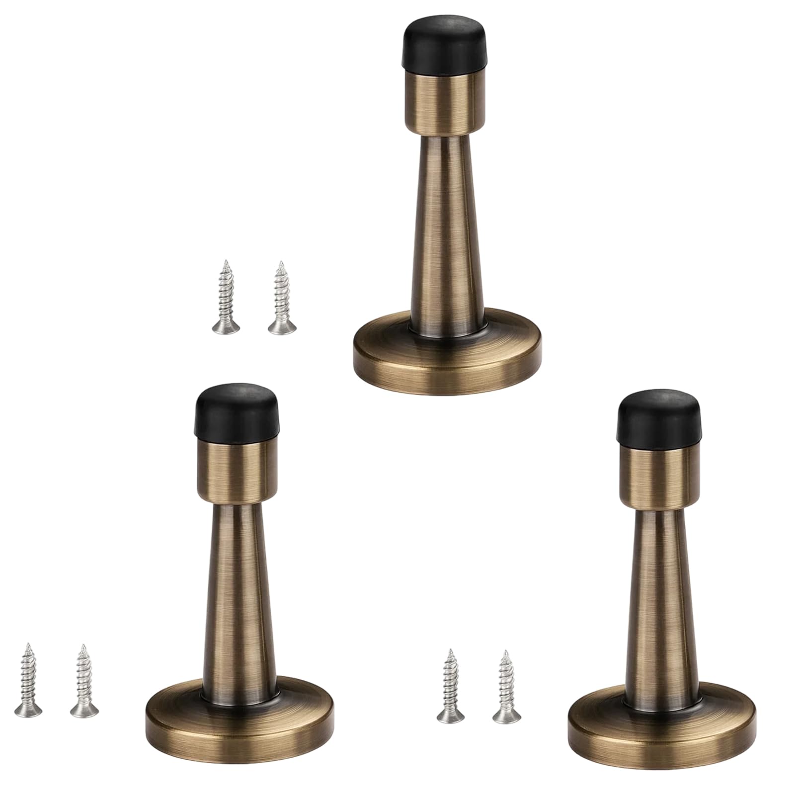 Door Stopper, Antique Brass Door Stop Set of 3