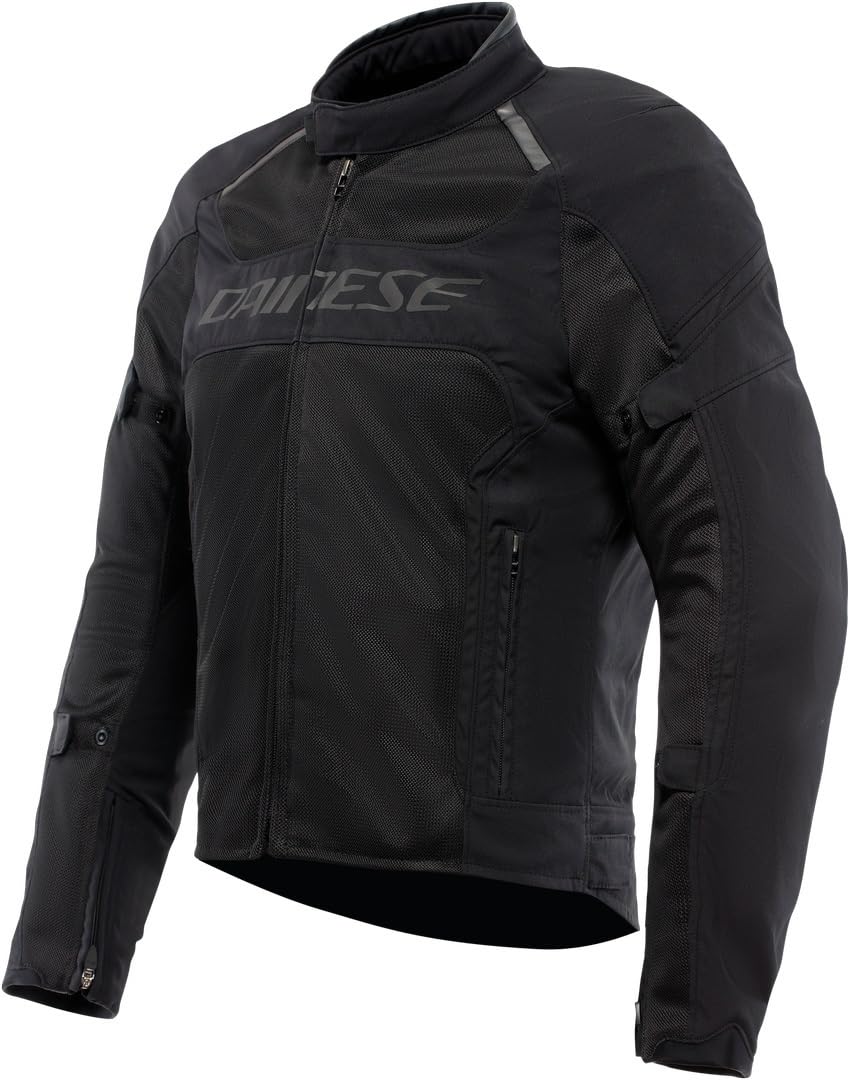 DAINESE - Air Frame 3 Tex Jacket, Summer Motorcycle Jacket with Detachable Windproof Lining, Man, Black/Black/Black, 44