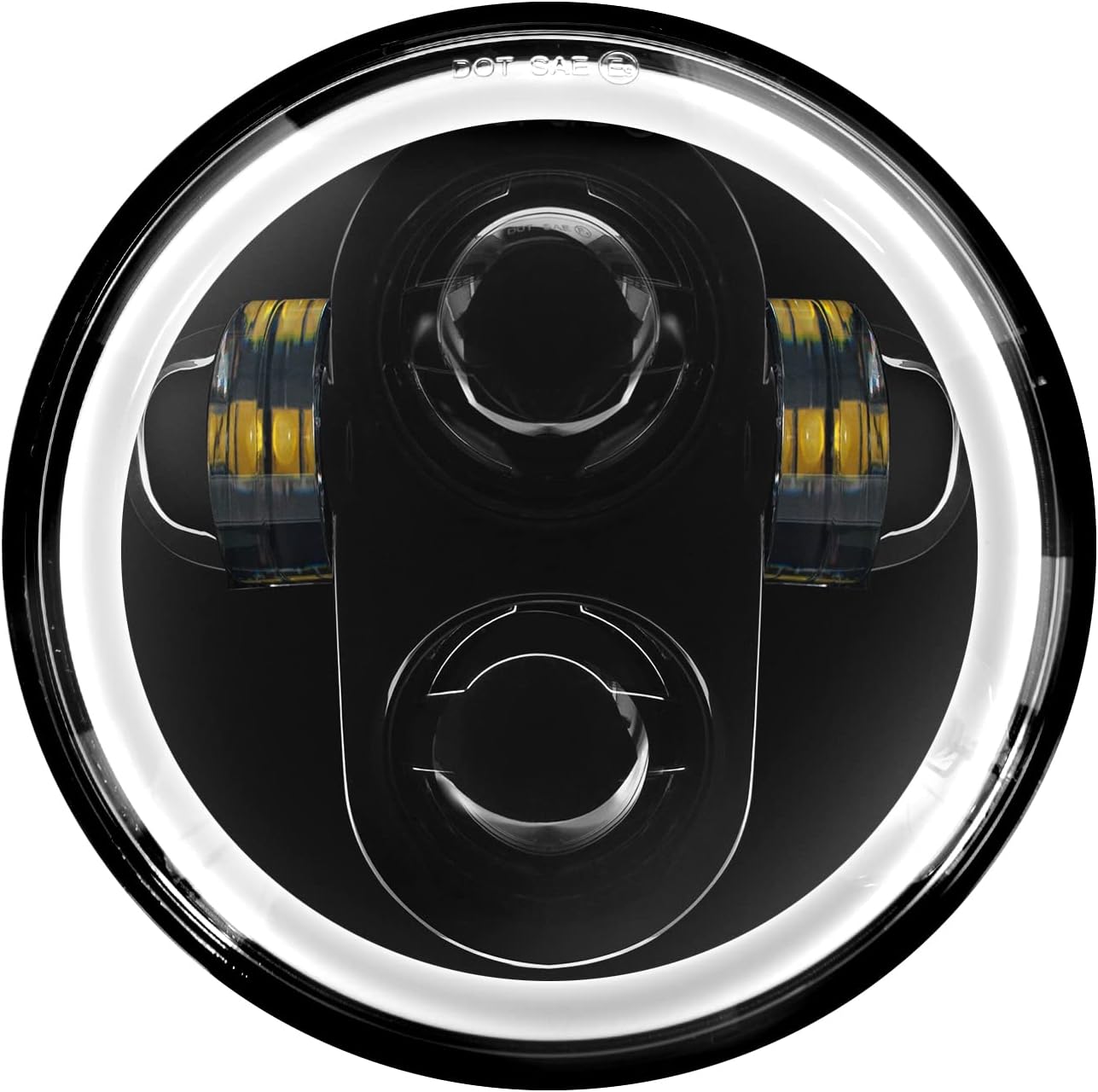 Hogworkz® 5.75 Inch LED Halomaker™ Headlight - Daymaker Replacement Compatible with Harley Davidson Dyna Sportster Softail - Black