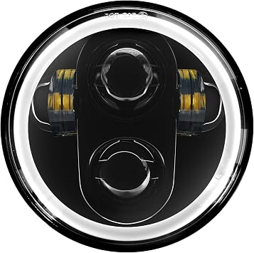 Hogworkz 5.75 Inch LED HalomakerTM Headlight - Daymaker Replacement Compatible with Harley Davidson Dyna Sportster Softail - Black