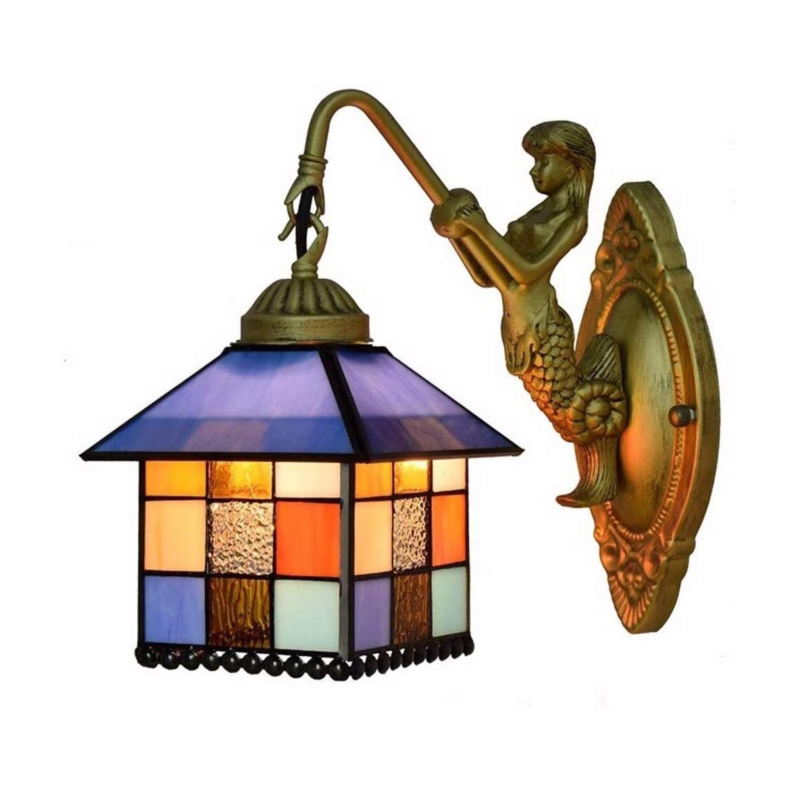 HYJAUSXB Wall Lamps Sconces Sconce Lamp Lighting Fixtures Vintage Light Style Baroque Glass Goddess Base for Bedroom Living Room Hallway-#2(#2)