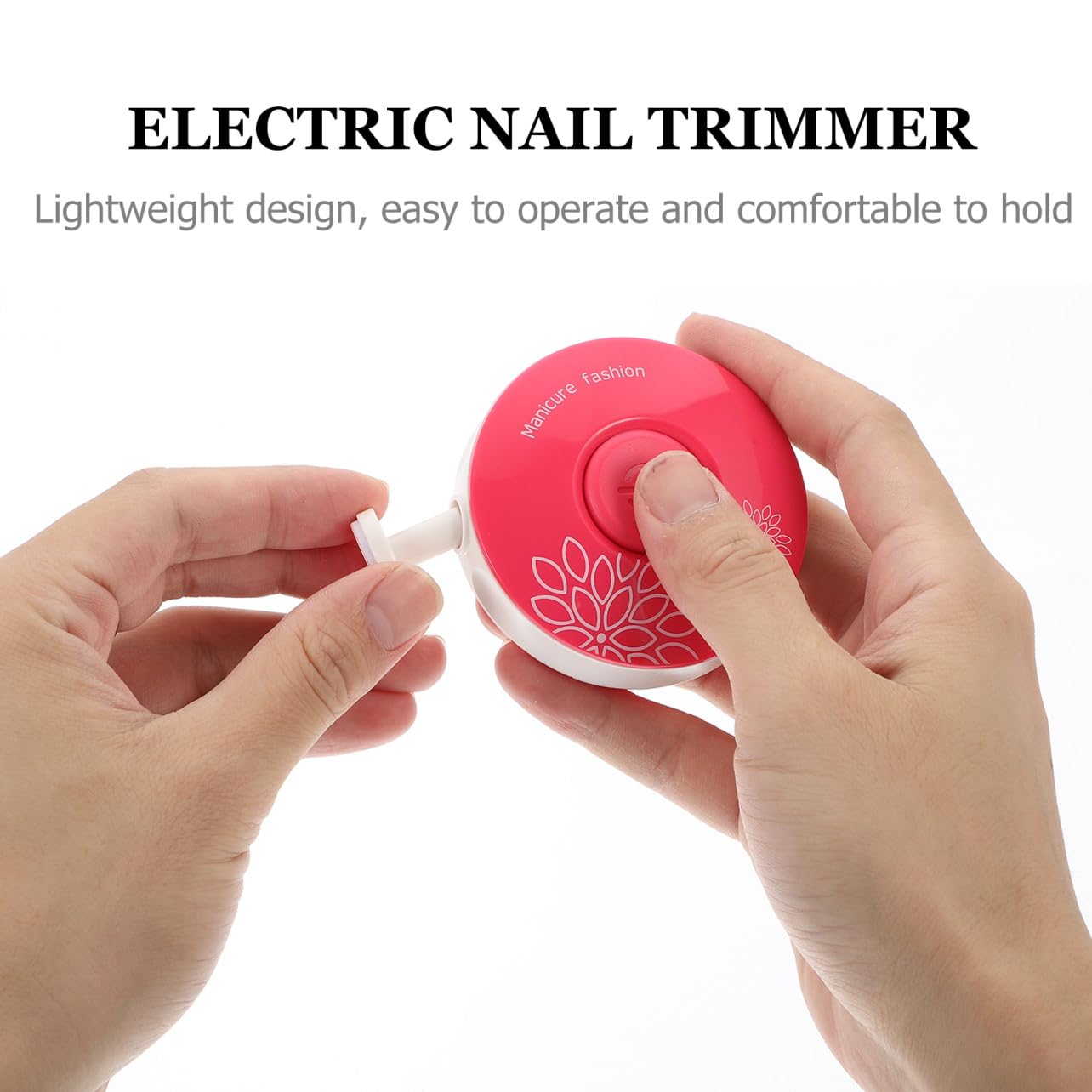 ibasenice 3pezzi Trimmer Elettrico Per Unghie Per Manicure e Pedicure Silenzioso Compatto e Portatile Con Testine Di Finitura e Batterie Sicuro e Facile Da Usare