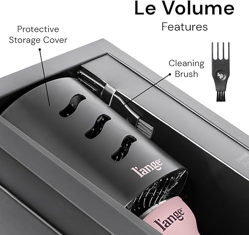 Miniatura 6 de L'ANGE HAIR - Cepillo secadora de aire caliente Le Volume 2 en 1 de titanio para todo tipo de cabello, de 75 mm con barril ovalado, para obtener