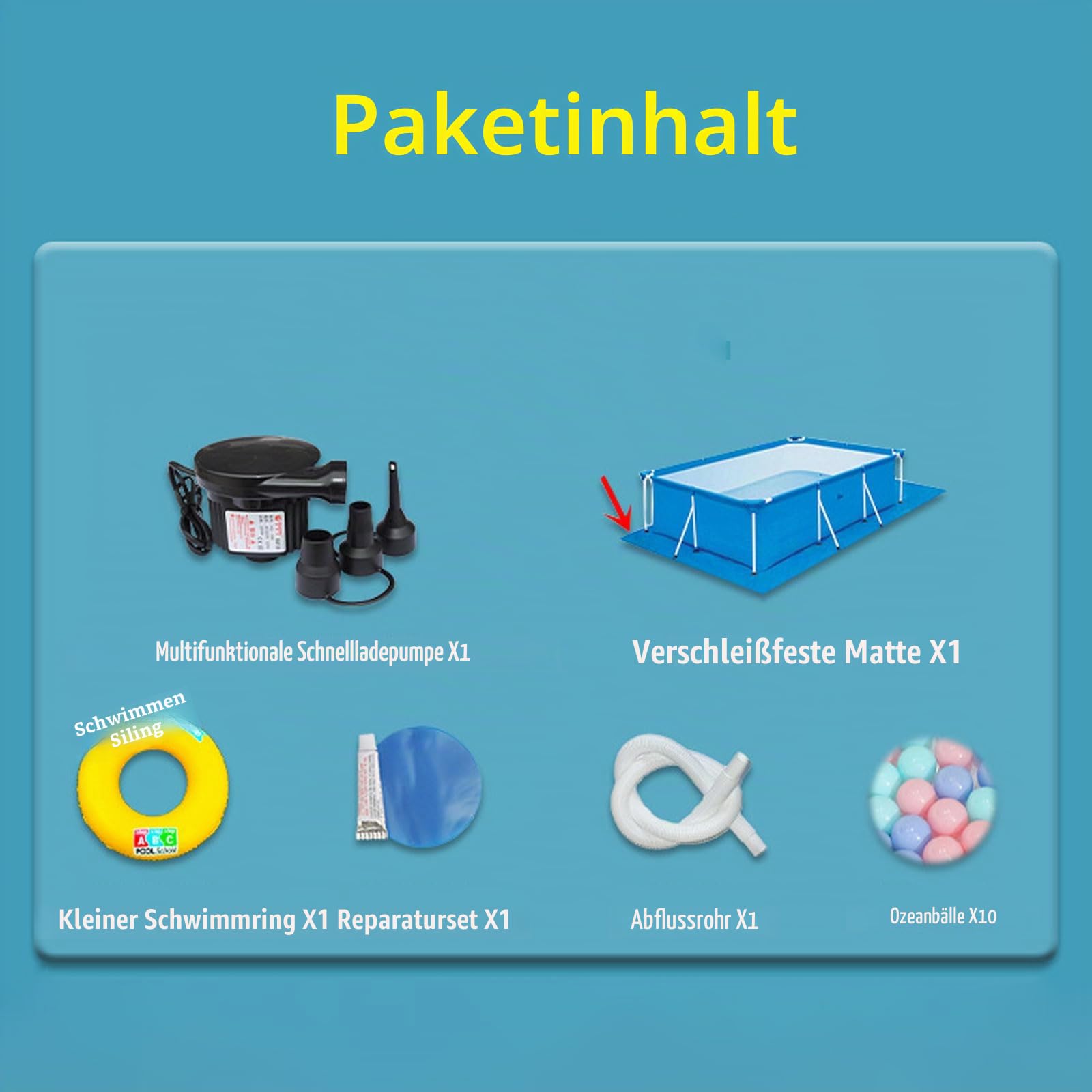 Aufblasbarer Schwimmpool für Familienspaß - Verdickte PVC-Konstruktion für Outdoor-Sommerpartys und Entspannung im Garten