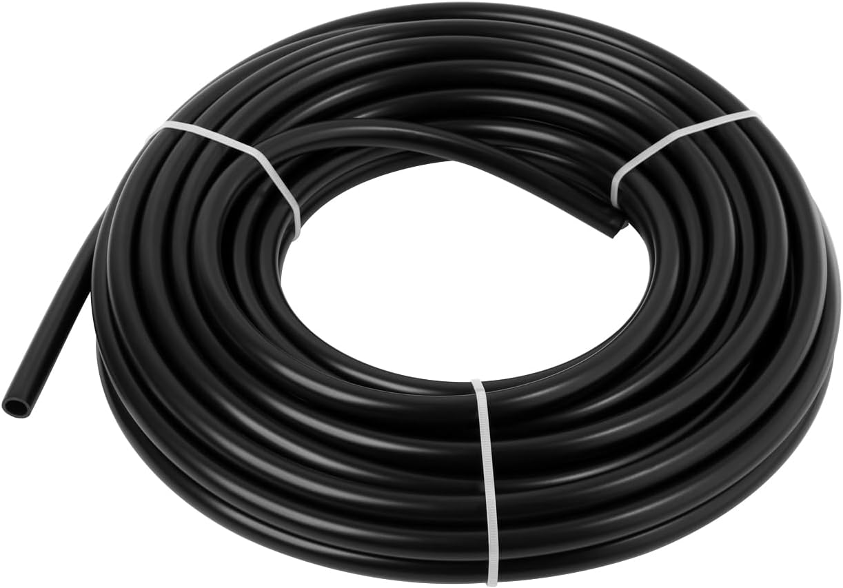 LokoCar Nylon Air Line 50ft 3/8" OD Pneumatic Nylon Tube DOT Approved SAE J844 Airline For Air Brake Tubing or Fluid Transfer Black