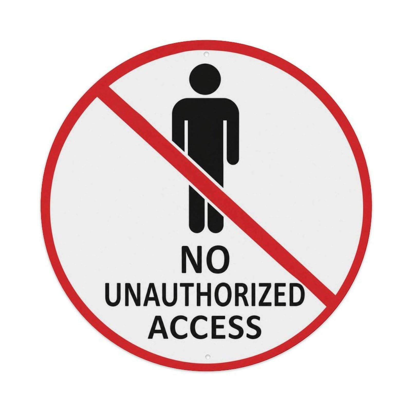Olyhtr 8X8inch Classic Style Unauthorized Access Warning Icon British Bold Type Metal Tin Sign